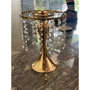10in Height Crystal Flower Stand Wedding Centerpieces for Tables,  Gold Centerpiece Stands Metal Flower Vase for Party, Anniversary Ceremony - 1 of 1