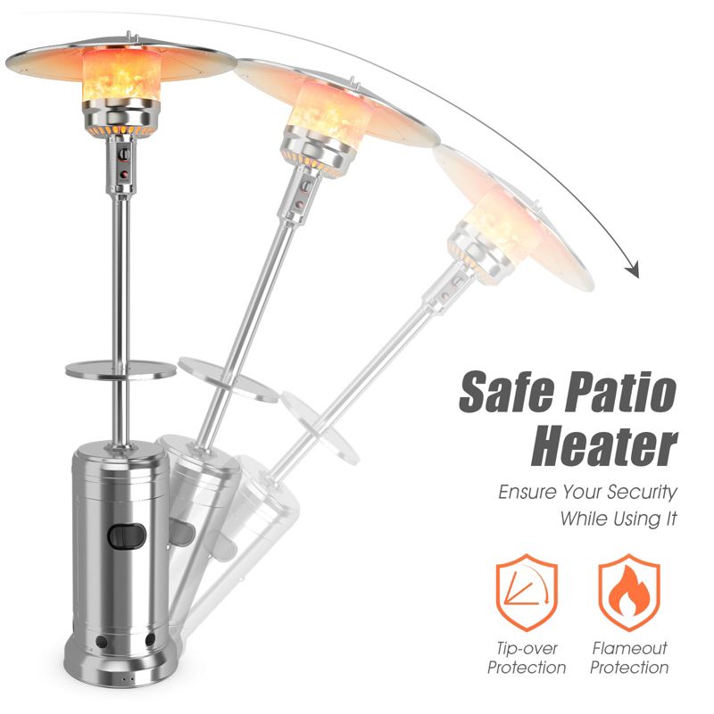 Costway Patio Propane Heater 48,000 BTU 87 inches Tall W/ Table & Cover, 5 of 11