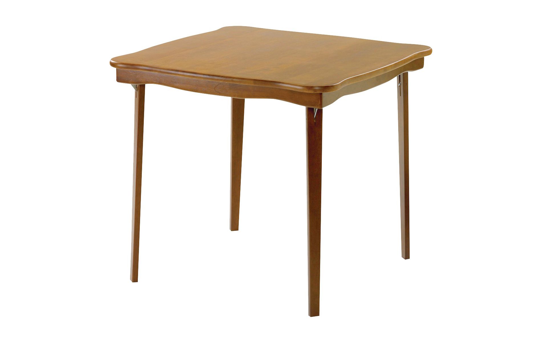 Stakmore Scalloped Edge Folding Card Table Fruitwood: Portable Square Table, No Assembly, Steel Hardware