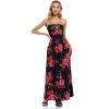 Women Strapless Maxi Boho Vintage Summer Beach Floral Print Hawaiian Party Long Dress - 2 of 4