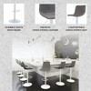 LeisureMod Tilbury Bar Stools with White Iron Base – Adjustable Height Counter Stools with Leather Seat, Swivel Function & Footrest Set of 2 - 4 of 4