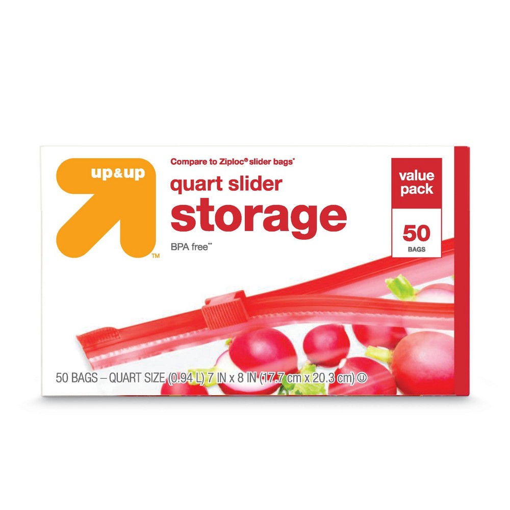 Quart Slider Storage Bags - 50ct - up & up