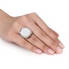 Everly Jewelry | Oval White Stone Ring in bronzetone, vintage charm with timeless shine. - 3 of 4