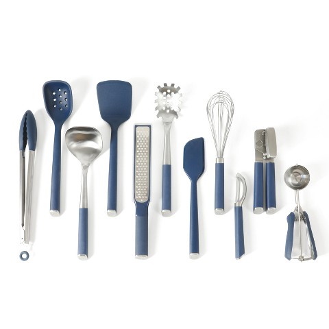 Calphalon Edge 11 Piece Stainless Steel Kitchen Tools and Gadgets Set - Navy Blue