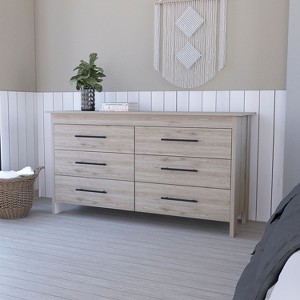 CAVINAS 6 Dresser for Bedroom with Black Metal Handle Design,Freestanding Modern Chest of Drawers,Freestanding Dresser for Bedroom - 1 of 4