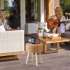 FONTOI Round Ottoman Footstool with Wood Legs, Hand Weave for Living Room Balcony Garden, Brown, 13.39"*7"*13.39" - 4 of 4