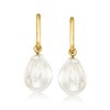 Ross-Simons 18kt Gold Over Sterling Hoop Earrings With Removable 10-13mm Cultured Baroque Pearl Drops - 4 of 4