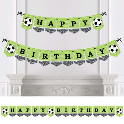 Big Dot of Happiness Goaaal - Soccer - Birthday Party Bunting Banner - Sports Party Decorations - Happy Birthday