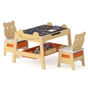 Costway 5-in-1 Kids' Table & Chair Set with Chalkboard, Whiteboard