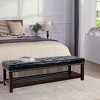 TUYOHW 60" Upholstered Bench with Shelf,PU Leather End of Bed Bench with Nailhead Trim,Tufted Storage Bench for Bedroom Entryway - 2 of 4