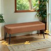 Bench for Entryway Bedroom, End of Bed Bench, Ottoman with Storage Synthetic Leather with Stitching Loads 660 lb - 3 of 4