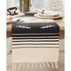 Saro Lifestyle Handwoven Southwestern Table Runner with Fringe Detailing, 16"x72", Black - 3 of 3