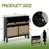 Fluted Shoe Cabinet for Entryway, 4-Flip Drawer Storage Organizer with Metal Legs, Narrow Freestanding Hidden Shoe Rack for Home Storage - 3 of 4