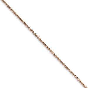 Black Bow Jewelry 1.1mm, 14k Rose Gold, Diamond Cut Solid Ropa Chain Necklace - 1 of 4