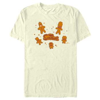 Men's The Simpsons Christmas Gingerbread Cookie Family T-Shirt