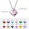 Birthstone Necklace/Earring, Cross/3D Cube/Crescent Moon for Women, Men Birthday Gift Anniversary Present - 4 of 4