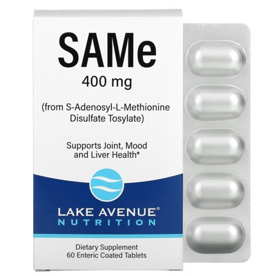 Lake Avenue Nutrition SAMe ( Disulfate Tosylate), 400 mg, 60 Enteric Coated Tablets