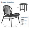 3 Piece Patio Bistro Set, Outdoor Acapulco Chairs Set of 2 with Glass Top Table, All Weather Modern Patio Chairs with Cushions for Deck, Backyard - 2 of 4