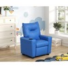 Yinvani Blue PVC Child Recliner Chair with Cup Holder - 3 of 4