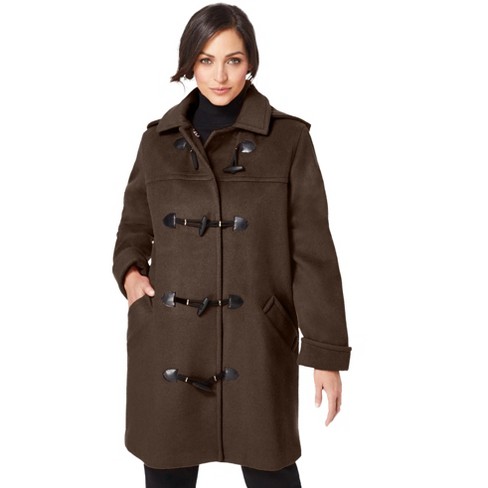 Roaman's Women's Plus Size Long Wool-blend Coat, 34 W - Navy : Target