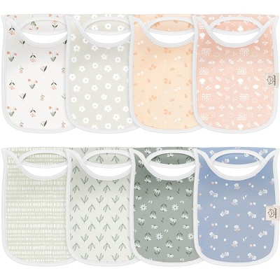 KeaBabies 8-Pack Hallo Baby Drool Bibs , Baby Bibs for Boys, Girls, Pull-on Bibs for Baby Boy, Baby Girl, Baby Bib Unisex