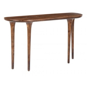 Spiker Console Table 29.9" H – Solid Mango Wood in Walnut Finish for Entryway, Hallway, or Living Room by Zuo Modern - 1 of 4
