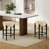 23.6" Mid-Century Modern Upholstered Counter Stool Set of 2, Dining Chairs with Metal Legs for Kitchen Island or Home Bar – The Pop Home - 2 of 4