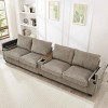 4-Seater Sofa Couch with Hidden Arm Storage, Sofa with USB Ports and Flip-Top Cup Holders, Corduroy Sofa with Plywood Frame-Cuddlewood - 2 of 4