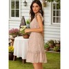 Allegra K Women's Floral Flutter Sleeves V Neck Smocked Ruffle Sundresses - 4 of 4