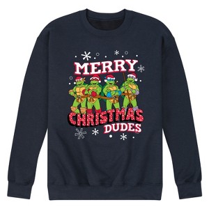 Men's - Teenage Mutant Ninja Turtles - Merry Christmas Dude Graphic Fleece Sweatshirt - 1 of 4