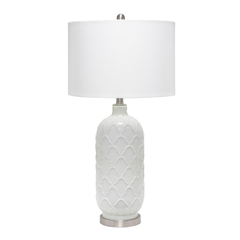 Photos - Floodlight / Garden Lamps Argyle Classic Table Lamp with Fabric Shade White - Lalia Home