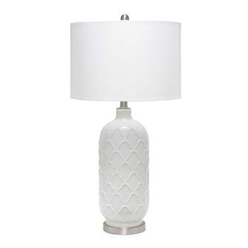 Argyle Classic Table Lamp with Fabric Shade White - Lalia Home