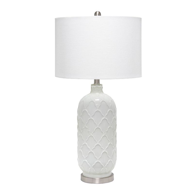 Argyle Classic Table Lamp with Fabric Shade White - Lalia Home, 1 of 9