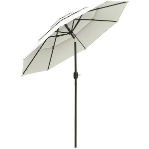 Aghana Digitals 9FT 3-Tier Outdoor Umbrella with Crank & Push-Button Tilt, Wind-Resistant Vents for - 1 of 4