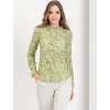 INSPIRE CHIC Women's Crochet Lace See-Through Ruffle Frill Neck Floral Elegant Blouse - 3 of 4