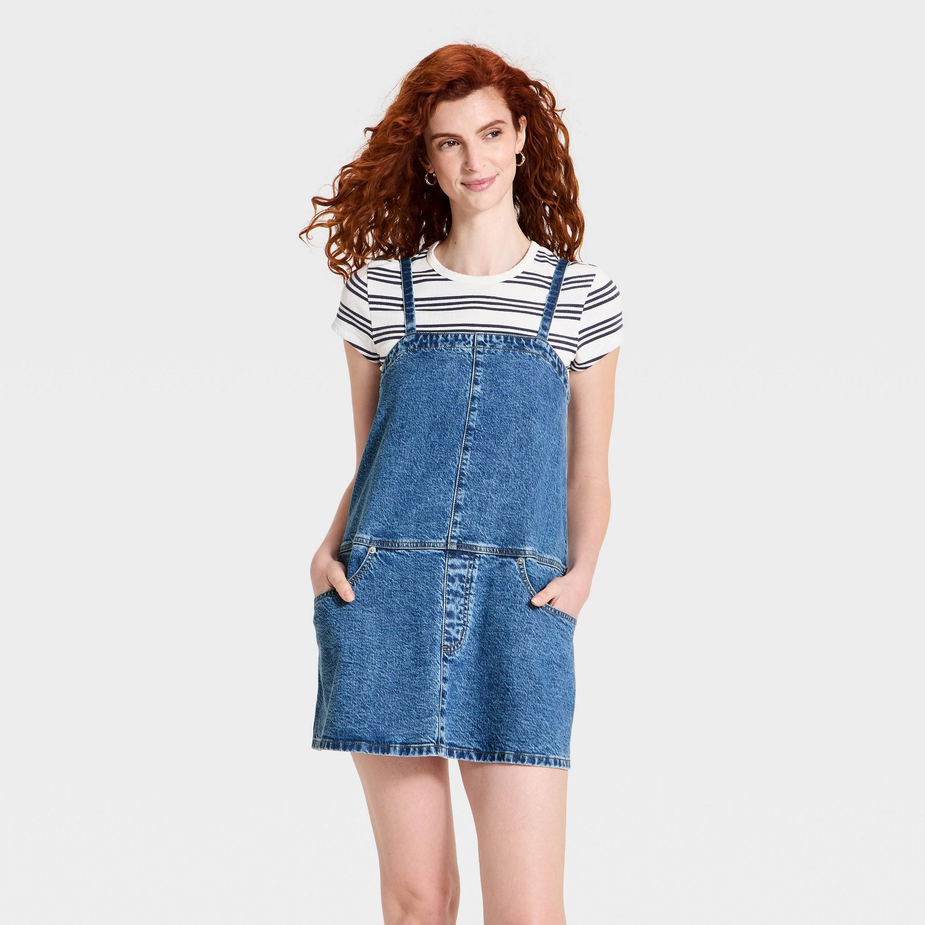Women's Mini Denim Dress - Universal Thread™ Medium Wash