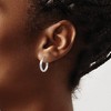Black Bow Jewelry 2.75mm x 15mm Polished 14k White Gold Domed Round Tube Hoop Earrings - 3 of 4