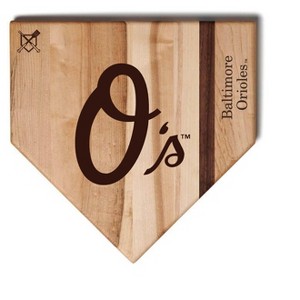 MLB 12-Inch Wooden Home Plate Cutting Board, Baltimore Orioles - 1 of 2