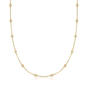 Ross-Simons 1.00-2.00 ct. t.w. Bezel-Set Diamond Station Necklace in 18kt Gold Over Sterling - 1 of 4