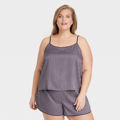 Women's Luxury Collection Shadow Striped Satin Pajama Cami Top - Auden™