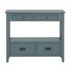 Hostack 36'' Farmhouse Wood Console Table with 4 Drawers and 1 Storage Shelf for Entryway and Living Room , Blue - 2 of 4