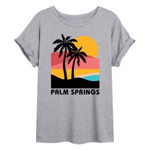 Women's - Instant Message - Palm Springs California Oversized Graphic T-Shirt - 1 of 4