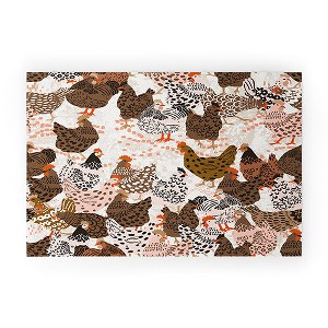 DESIGN D'annick Favorite chickens brown Small Welcome Mat - Deny Designs - 1 of 3