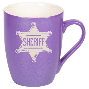 100 North Star Badge 10 Ounce Passion Purple Metallic Finish, Comfortably Fits Your Hands, New Bone China Coffee Tea Cup Mug, Sheriff - 1 of 1