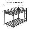 Twin Over Twin Metal Bunk Bed with Ladder, Low Bunk Design, Sturdy Steel Frame, Easy Assembly-- Frevyn - 3 of 4
