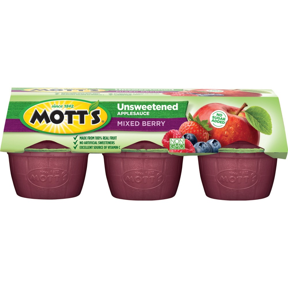 UPC 014800210859 product image for Mott's Unsweetened Mixed Berry Applesauce - 6ct/3.9oz Cups | upcitemdb.com