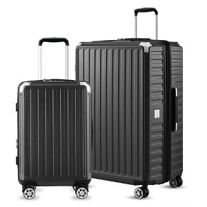 LUGGEX Carry On Luggage and Large Checked Luggage with Spinner Wheels, PC Expandable Hard Shell Suitcases, 2-Piece Set (20/28), Charcoal Metallic - 1 of 4