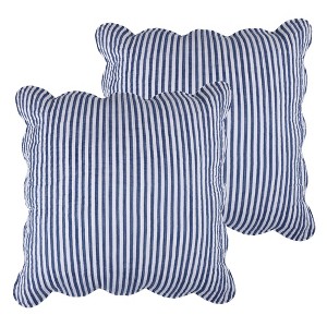 Martha Stripe Taupe Euro Sham Set of 2 - Levtex Home - 1 of 4