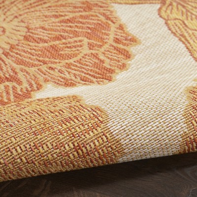 Coral Floral Flatwoven Synthetic 4' x 6' Area Rug