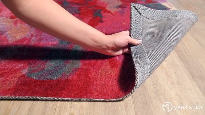 Arles 2' x 3' Bright Pink and Purple Synthetic Fur Area Rug